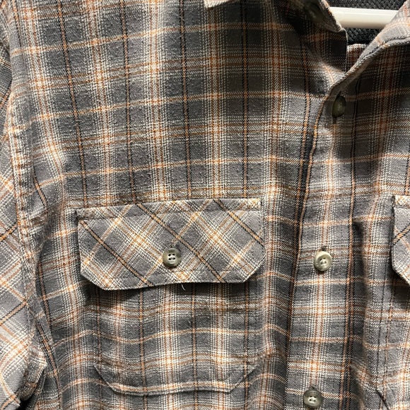 Eddie Bauer mens soft flannel button down shirt size large pockets - Picture 3 of 10